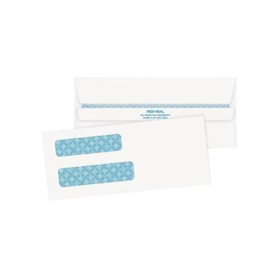 Double Window Tinted Redi-Seal Check Envelope, #8 - White (500 Per Box)