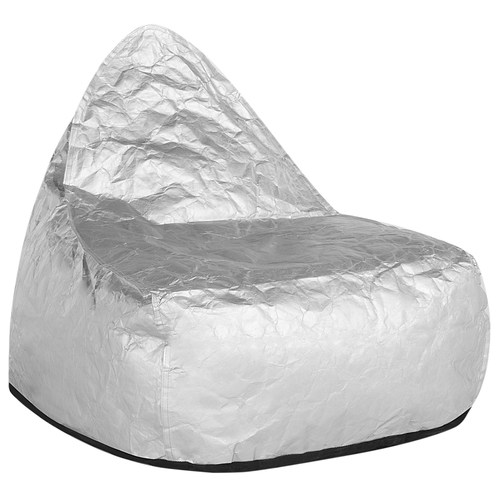 Sitzsack Silber 73 x 75 cm Tropf Design Komfortable Sitzfläche antiallergische Füllung Leicht