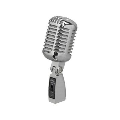PDMICR42SL Classic Retro Vintage-Style Dynamic Vocal Microphone (Silver)