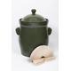 Bunzlauer Keramik Ceramic Crock Pots/Insert Pot/Sauerkraut pot 15 Litre Olive Green Includes Stone Weight and Lid