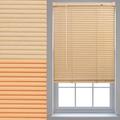 FURNISHED Wood Effect PVC Venetian Window Blinds Trimmable Home Office Blind New - Natural 150cm x 210cm