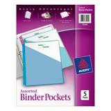 Avery Heavy-Duty View Binder with 2 One Touch EZD Ring 79802 Navy Blue and Avery Ring Binder Polypropylene Pockets 8-1/2 x 11 5/Pack Bundle