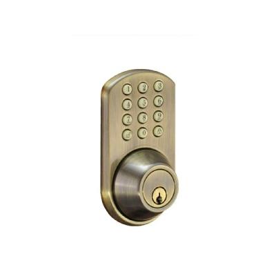 HF-01AQ Touchpad Electronic Dead Bolt (Antique Brass)