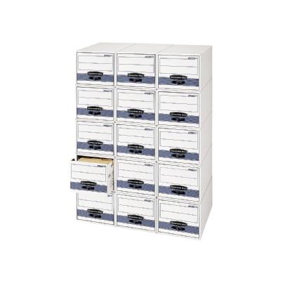 Stor/Drawer Steel Plus Storage Box, Check Size, Wire, White/Blue, 12/Carton