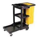 Janitorial Carts Cleaning Cart with Zippered Yellow Vinyl Bag Black 6173-88 screenshot. Janitorial Supplies directory of Janitorial & Breakroom Supplies.