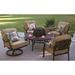 Three Posts™ Lebanon 5-Piece Patio Conversation Set w/ Cushions & 52" Round Ice Bucket Tea Table Metal in Brown | Wayfair THPS1776 34493080