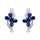 Sterling Silver 0.87ct Natural Blue Sapphire & 2pt Diamond Butterfly Hoop Earrings