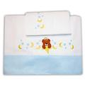 Zigozago - Baby Bedding Set Crib cot pram Linen Embroidered Sheets Celestial Bear; Size: Crib/pram 75 x 90 cm; Color: Light Blue
