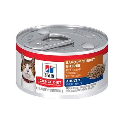 Hill's Science Diet Adult 7+ Savory Turkey Entree Canned Cat Food, 2.9-oz, case of 24