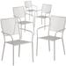 Flash Furniture Oia Indoor-Outdoor Steel Patio Arm Chair w/ Square Back Metal in Gray | 35 H x 21.75 W x 21.75 D in | Wayfair 5-CO-2-SIL-GG