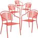 Flash Furniture Oia Indoor-Outdoor Steel Patio Arm Chair w/ Round Back Metal in Red | 32.25 H x 21 W x 21 D in | Wayfair 5-CO-3-RED-GG