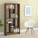 Brayden Studio® Croyle 10-shelf Geometric Bookcase Wood in Black/Brown | 70.75 H x 34.75 W x 11.5 D in | Wayfair BRYS8614 34831396