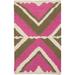 White 24 x 0.16 in Indoor Area Rug - Beth Lacefield for Surya Alameda Geometric Handwoven Wool Green/Pink/Beige Area Rug Sunbrella®/Wool | Wayfair