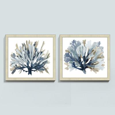 Seaside Coral Framed Print - Silver - Print II, 20