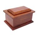 Solid Wood Cremation Funeral Casket Urn for Ashes, Small Hardwood Biodegradable Casket