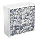 Rollladenschrank Motiv weiße Steine silber, easyOffice, 110x104x41.5 cm