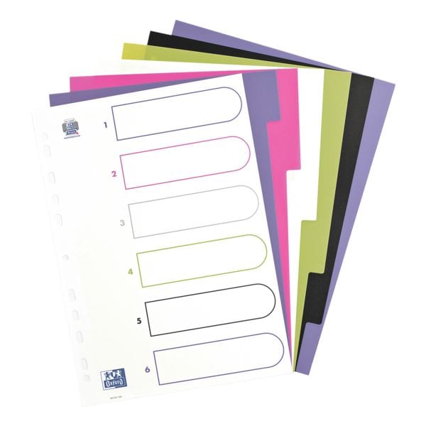Oxford Kunststoffregister »MyColour« 6-tlg. 400005445 blanko A4 weiß, 22.7x30 cm Image