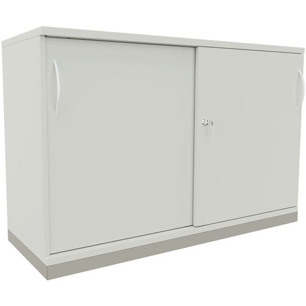 fm Büromöbel Schiebetürenschrank »Fastline« 120 cm breit 2 OH grau, 120x78.1x44.2 cm