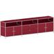 Aktenschrank »System 4« halbes Fach rot, viasit, 227.9x61.9x40.4 cm