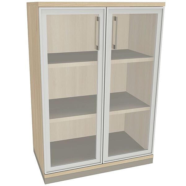 fm Büromöbel Aktenschrank »Oldenburg« 3 OH klare Acrylglastüren braun, 80x113.3x44.2 cm