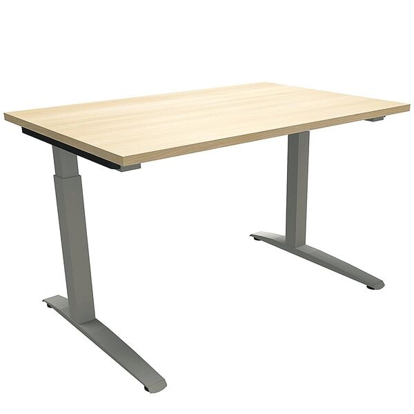 fm Büromöbel Manuell höhenverstellbarer Schreibtisch »Sidney« 120 cm C-Fuß Quadratrohr königsahorn, 120x85x80 cm