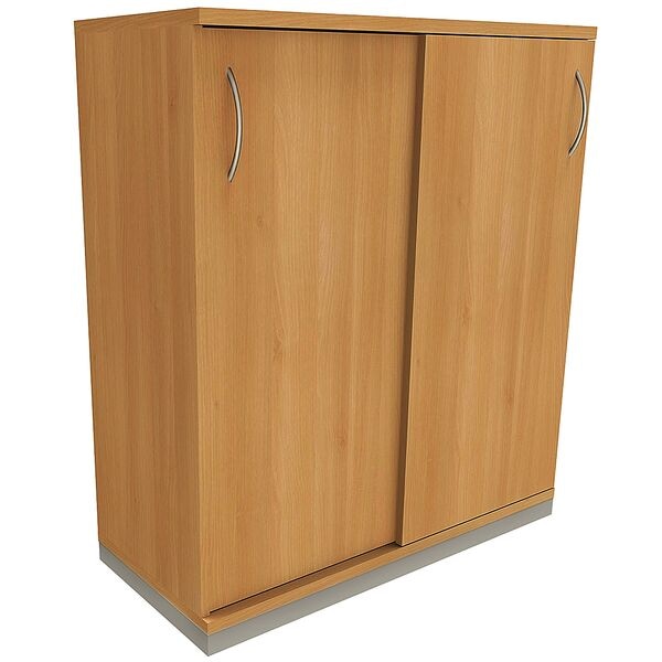 fm Büromöbel Schiebetürenschrank »Sidney« 100 cm extrabreit 3 OH braun, 100x113.3x44.2 cm