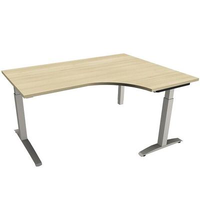 fm Büromöbel Manuell höhenverstellbarer Winkelschreibtisch rechts »Sidney« 160 cm C-Fuß Quadr königsahorn, 160x85x80 cm Image