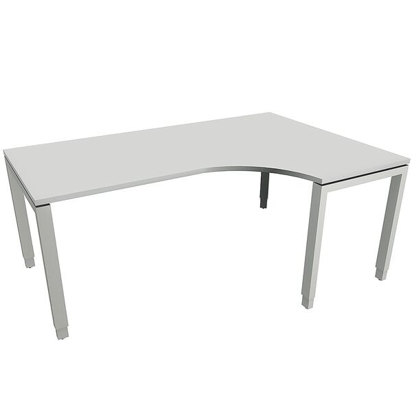 fm Büromöbel Winkelschreibtisch rechts »Oldenburg« 180 cm breit 65-85 cm hoch Rechteckrohr grau, 180x85x80 cm