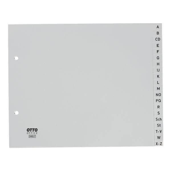 OTTO Office Kunststoffregister A-Z halb A4 grau grau, 22.5 cm Image
