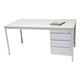 Arbeitstisch 160x80 cm mit Schubladenschrank silber, SZ Metall, 80x80 cm