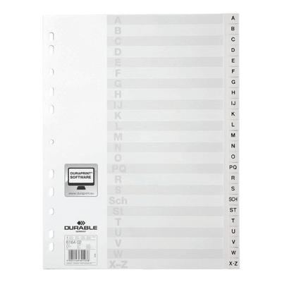 Durable Kunststoffregister A-Z 24-teilig A4 weiß weiß, 22.8x29.7 cm