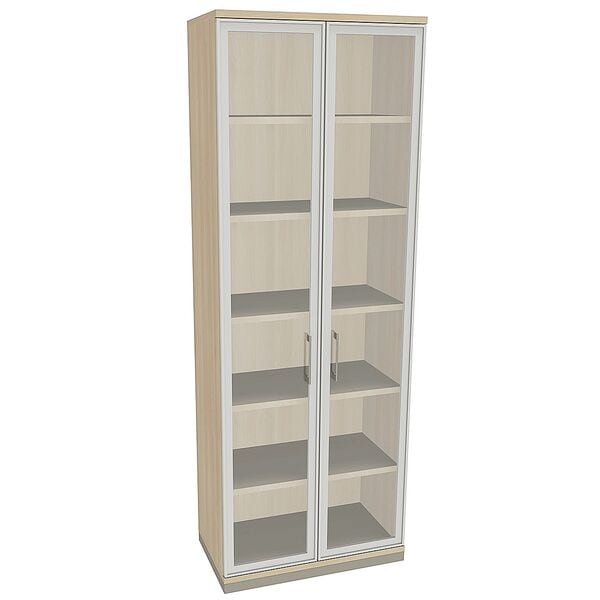 fm Büromöbel Aktenschrank »Oldenburg« 6 OH klare Acrylglastüren braun, 80x222.1x44.2 cm