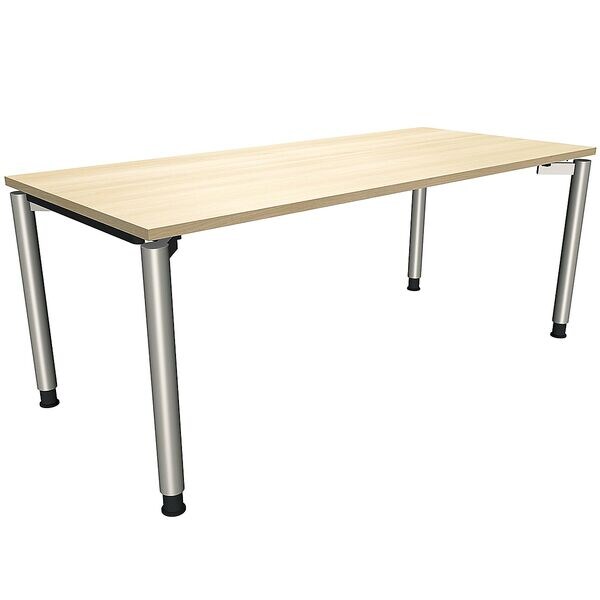 fm Büromöbel Manuell höhenverstellbarer Schreibtisch »Sidney« 180 cm 4-Fuß Rundrohr königsahorn, 180x82x80 cm