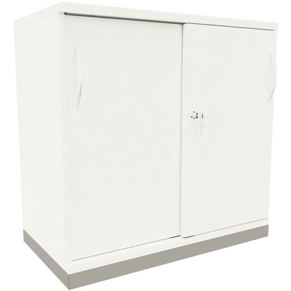 fm Büromöbel Schiebetürenschrank »Sidney« 80 cm breit 2 OH weiß, 80x78.1x44.2 cm