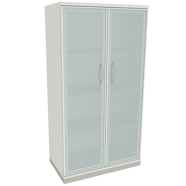 fm Büromöbel Aktenschrank »Sidney« 4 OH satinierte Acrylglastüren weiß, 80x151.7x44.2 cm Image