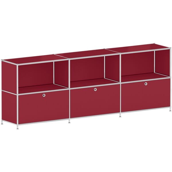 viasit Sideboard »System 4« auf Standfüßen rot, 227.9x80.6x40.4 cm