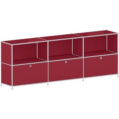 Aktenschrank »System 4« auf Standfüßen rot, viasit, 227.9x80.6x40.4 cm