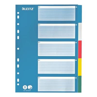 Kunststoffregister »1255« 5-teilig blanko A4 mehrfarbig, Leitz, 22.5x29.7 cm