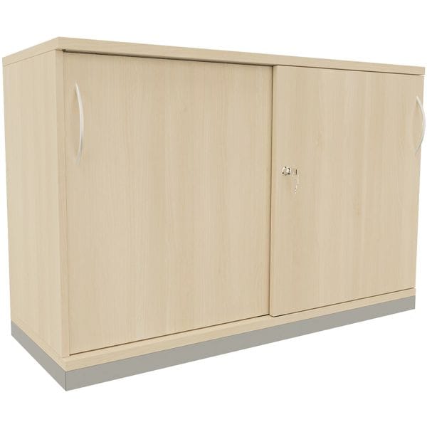 fm Büromöbel Schiebetürenschrank »Fastline« 120 cm breit 2 OH braun, 120x78.1x44.2 cm Image