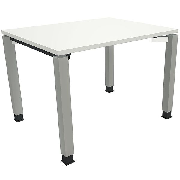 fm Büromöbel Manuell höhenverstellbarer Schreibtisch »Oldenburg« 100 cm 4-Fuß Quadratrohr weiß, 100x82x80 cm
