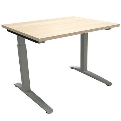 fm Büromöbel Manuell höhenverstellbarer Schreibtisch »Oldenburg« 100 cm C-Fuß Quadratrohr braun, 100x85x80 cm Image