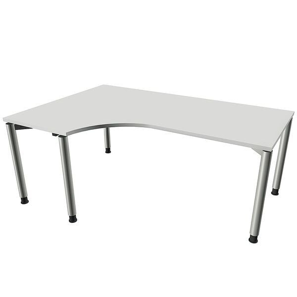 fm Büromöbel Winkelschreibtisch links »Oldenburg« 180 cm breit 68-82 cm hoch grau, 180x82x80 cm