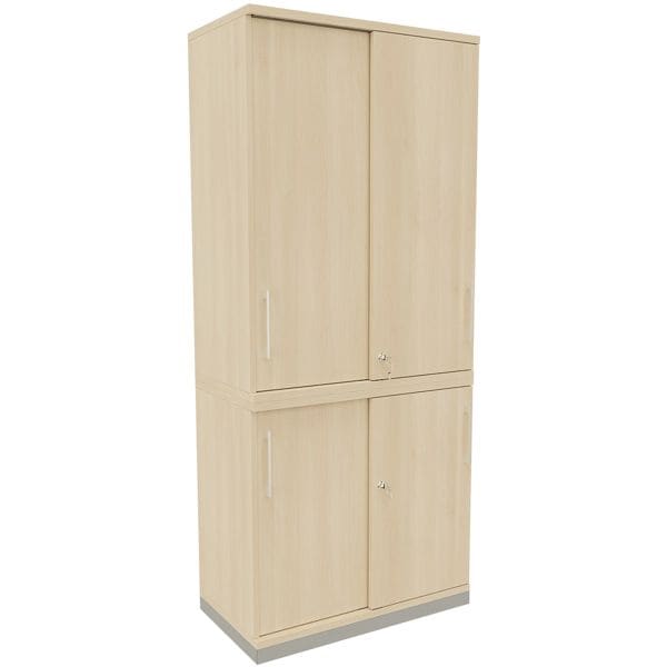 fm Büromöbel Schiebetürenschrank »Oldenburg« 5 OH 100 cm braun, 100x186.9x44.2 cm