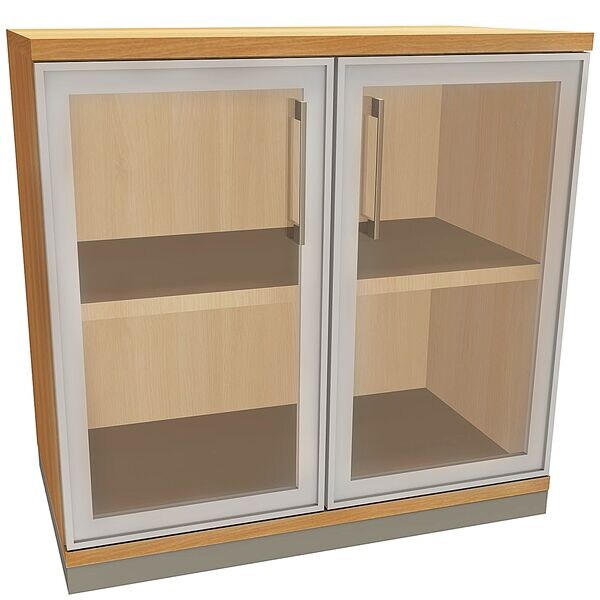 fm Büromöbel Aktenschrank »Oldenburg« 2 OH klare Acrylglastüren braun, 80x78.1x44.2 cm