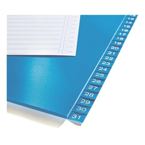 Kunststoffregister 1-31 A4 einfarbige Taben blau, OTTO Office, 22.5×29.7 cm