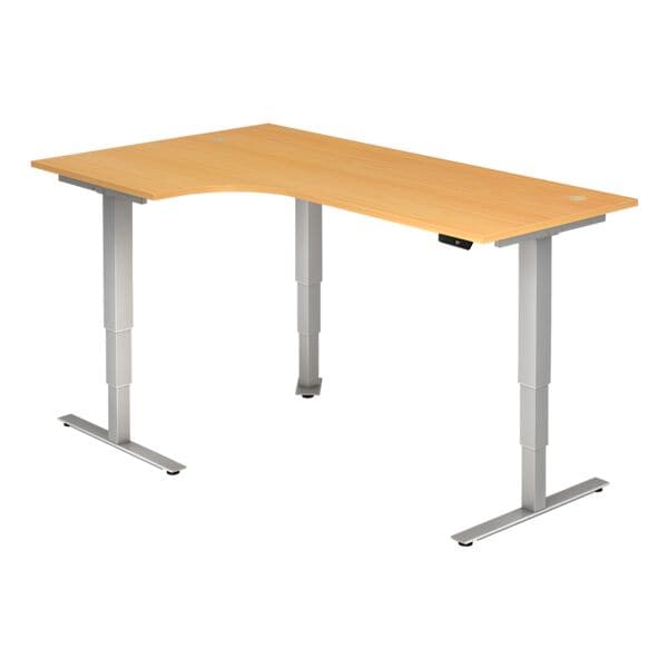 HAMMERBACHER Winkelschreibtisch »Upper Desk« 200 cm breit und elektrisch höhenverstellbar bis braun, 200x128.5x120 cm