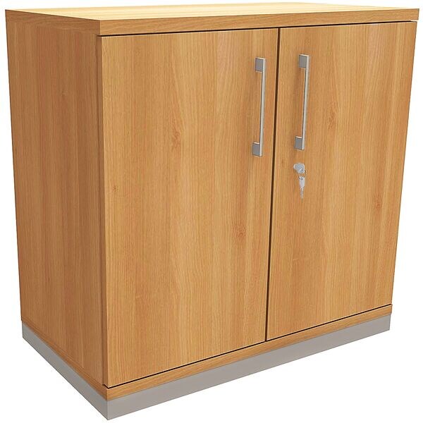 fm Büromöbel Aktenschrank abschließbar für 2 Ordnerhöhen Breite 80 cm »Oldenburg« braun, 80x78.1x44.2 cm