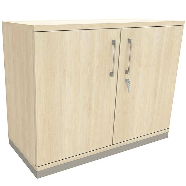 fm Büromöbel Aktenschrank abschließbar für 2 Ordnerhöhen Breite 100 cm »Oldenburg« braun, 100x78.1x44.2 cm Image