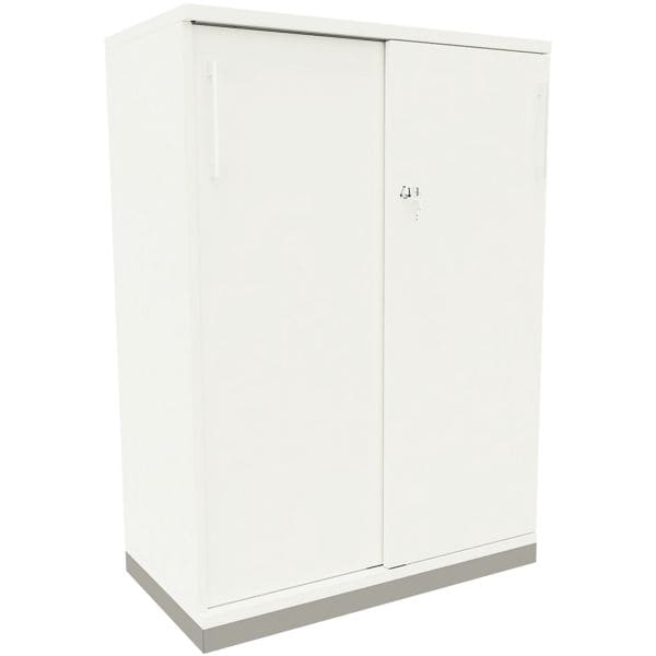fm Büromöbel Schiebetürenschrank »Oldenburg« 3 OH 80 cm weiß, 80x113.3x44.2 cm