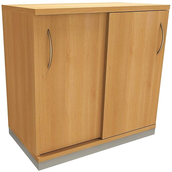fm Büromöbel Schiebetürenschrank »Sidney« 80 cm breit 2 OH braun, 80x78.1x44.2 cm